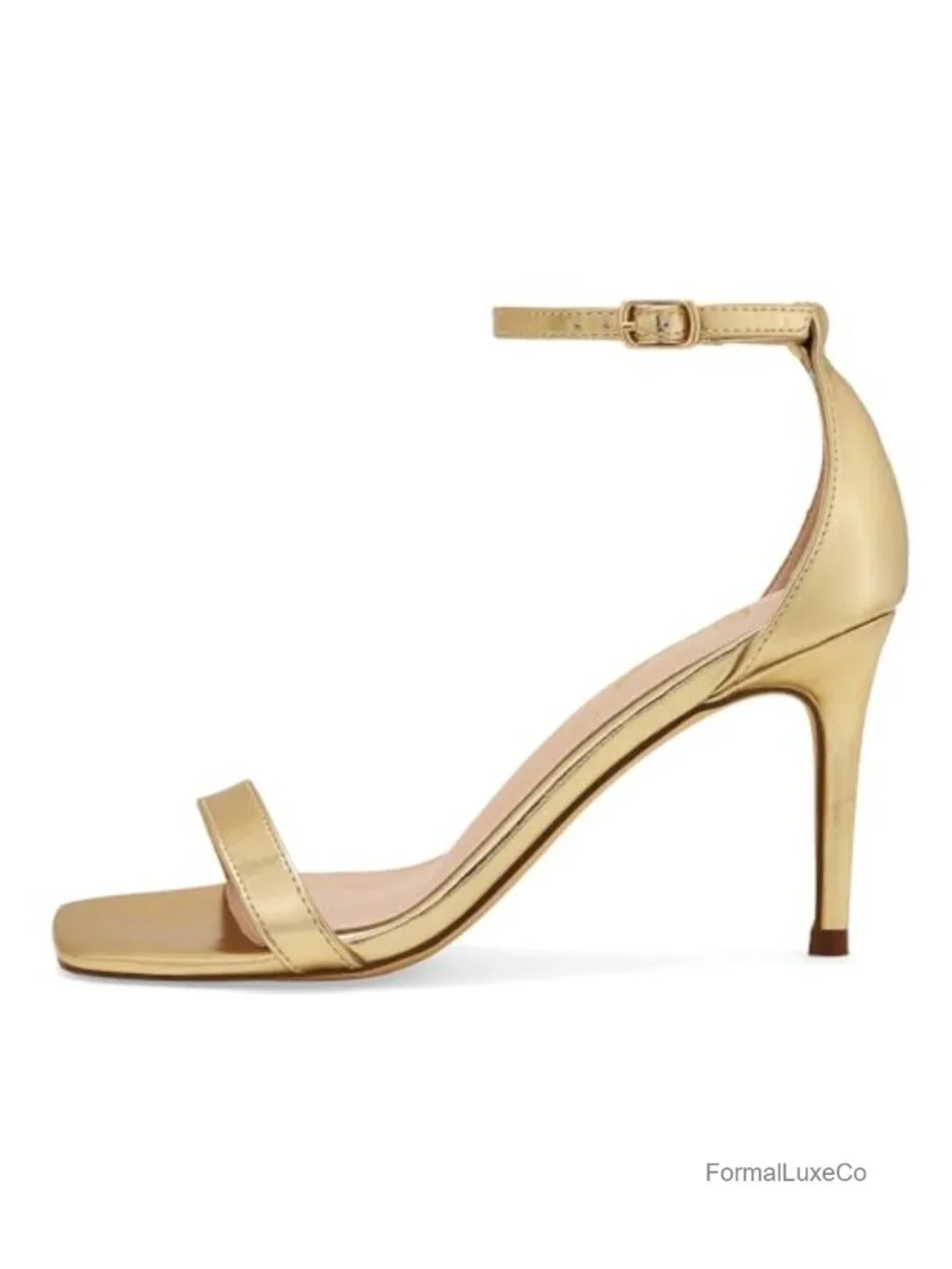 Strappy Stiletto High Heels Square Open Toe Ankle Strap Buckle